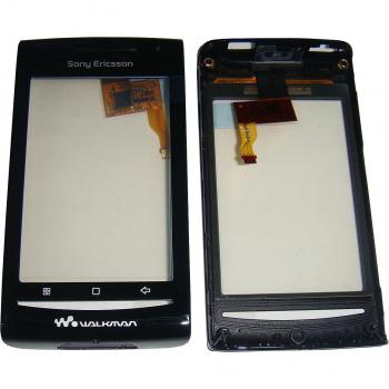 Сенсорный экран Sony Ericsson E16i/W8 черный с рамкой (оригинал Китай)