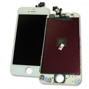 Дисплей iPhone 5 + рамка и сенсор белый (матрица и сенсор оригинал / стекло копия)