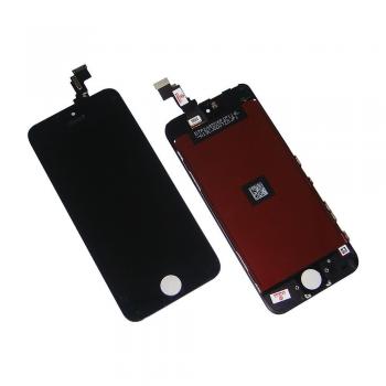 Дисплей iPhone 5C + рамка и сенсор черный (матрица и сенсор оригинал / стекло копия)