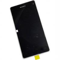 Дисплей Sony D5503 Xperia Z1 Compact з сенсором та рамкою білого кольору