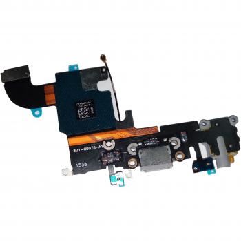 Шлейф iPhone 6S + разъемы зарядки и под наушники темно-серые (оригинальные комплектующие)