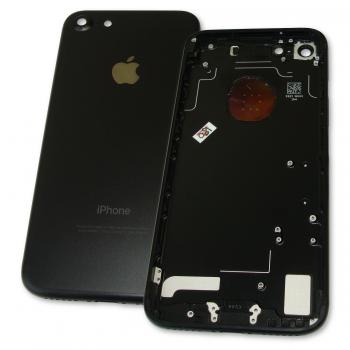 Задняя крышка корпуса iPhone 7 черная + внешние кнопки и держатель SIM карты (копия AAA)