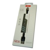 Lightning кабель зарядки и синхронизации XO NB30 TPE Aluminium Alloy для iPhone iPad iPod черный (10