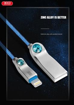 Lightning кабель зарядки и синхронизации XO NB22 Dimond для iPhone iPad iPod синий (1000 мм)