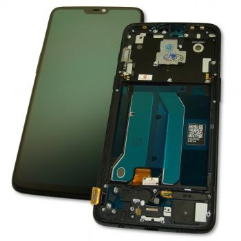 Дисплей OnePlus 6 з сенсором та рамкою черного кольору (оригінальні комплектуючі)