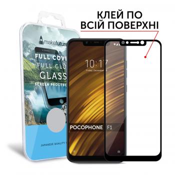 Защитное стекло для Xiaomi Pocophone F1 MakeFuture полноэкранное черное