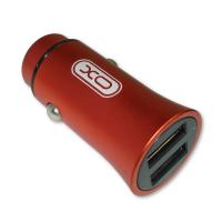 Автомобильное зарядное устройство XO CC-15 Metal с 2 USB выходами: 2.1A красное