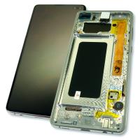 Дисплей Samsung G975F Galaxy S10 Plus з сенсором та рамкою, білий GH82-18849B (оригінал 100%)