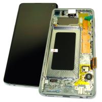 Дисплей Samsung G973F Galaxy S10 з сенсором та рамкою, (Prism White) білий GH82-18850B (оригінал 100%)