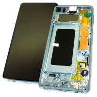Дисплей Samsung G973F Galaxy S10 з сенсором та рамкою, (Prism Blue) голубий GH82-18850C (оригінал 100%)