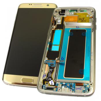 Дисплей Samsung G935F Galaxy S7 Edge з сенсором та рамкою, золотистий GH97-18533C (оригінал 100%)