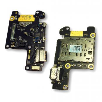 Коннектор зарядки Xiaomi Mi9T / Mi9T Pro на платі з компонентами і коннектором SIM карти (оригінал Китай)