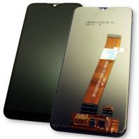 Дисплей Samsung A015 Galaxy A01 з сенсором чорного кольору, шлейф з вузьким коннектором (оригінальні комплектуючі)