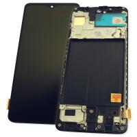 Дисплей Samsung A515F / Galaxy A51 2019 OLED с сенсором и рамкой, черный (копия ААА)