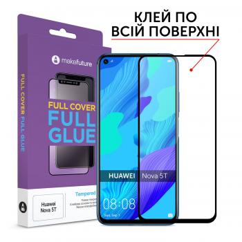 Захисне скло для Huawei Honor 20 / Honor 20 Pro / Nova 5T повноекранне з олеофобним покриттям, клей по всій поверхні